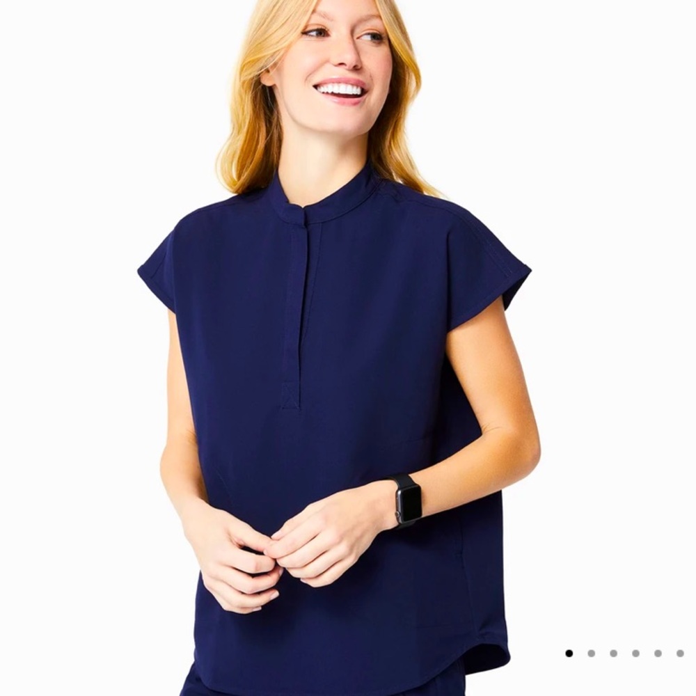 Figs Rafaela Mandarin Scrub Top - Navy Blue XS
